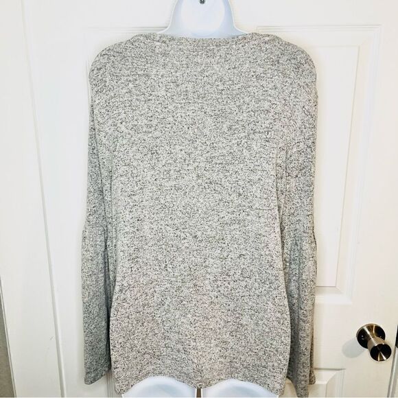 Philosophy Bell Sleeve Sweater Marled Heather Grey S - Picture 6 of 10
